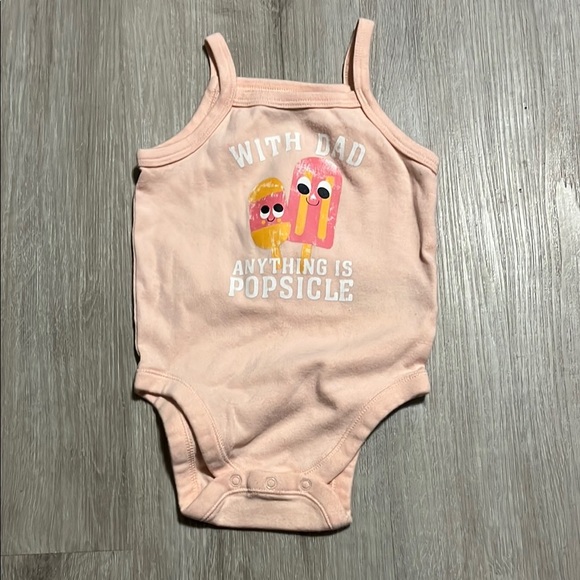 4/$30 Old Navy Peach Popsicle Graphic Kids One Piece 6-12M - Picture 1 of 1